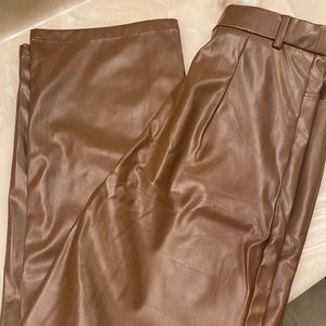 Leather brown pants